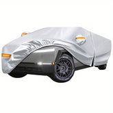 Silvery waterproof cover suitable for Tesla trucks, all-weather zipper door and windshield cover, protection against snow, rain and hail, Silvery car cover with reflective strips suitable for Tesla Cybertruck exclusive car co